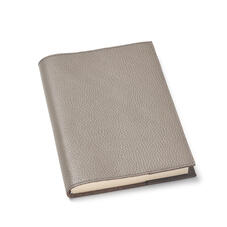A5 Refillable Leather Journal in Warm Grey Pebble