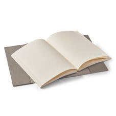 A5 Refillable Leather Journal in Warm Grey Pebble