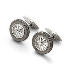 Sterling Silver Classic Spoked Wheel Cufflinks