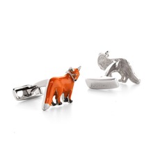 Sterling Silver & Enamel Fox Cufflinks