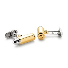 Sterling Silver & Gold Plated Bullet Cufflinks