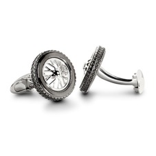 Sterling Silver Classic Spoked Wheel Cufflinks