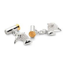 Sterling Silver & Gold Plated Pheasant & Cartridge Cufflinks