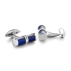 Sterling Silver & Lapis Barrel Cufflinks