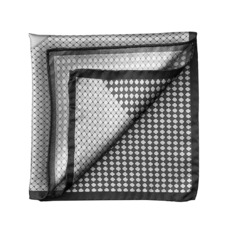 Savile Row Silk Twill Pocket Square in Silver & Charcoal