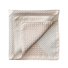 Savile Row Silk Twill Pocket Square in Champagne & Silver