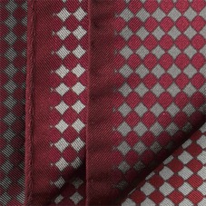 Savile Row Silk Twill Pocket Square in Burgundy & Silver