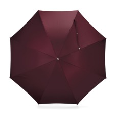 Mens Stand Up Automatic Umbrella with Wooden Handle in Burgundy