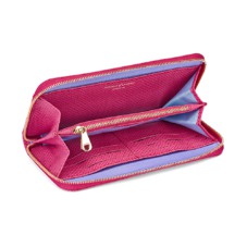 Continental Clutch Zip Wallet in Raspberry Lizard