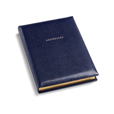 Lizard Print Large Address Book in Midnight Blue Lizard