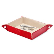 Large Tidy Tray in Berry Lizard & Cream Suede
