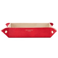 Large Tidy Tray in Berry Lizard & Cream Suede