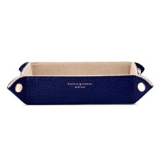 Medium Tidy Tray in Midnight Blue Lizard & Cream Suede