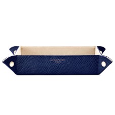 Large Tidy Tray in Midnight Blue Lizard & Cream Suede