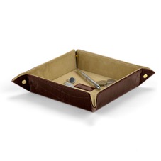 Medium Tidy Tray in Deep Shine Amazon Brown Croc & Stone Suede