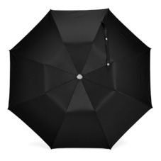 Compact Automatic Umbrella with Maple Wood Handle in Black