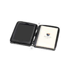 Continental Zipped iPad Mini Case with Notebook in Black Saffiano
