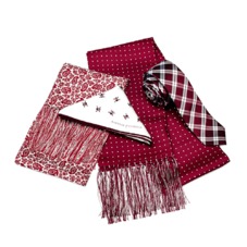 Men's Paisley Silk Scarf in Berry Red