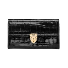 Mayfair Purse in Deep Shine Black Croc