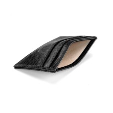Slim Credit Card Case in Black Lizard