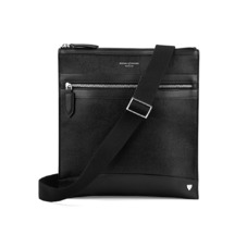 Anderson Small Messenger Bag in Black Saffiano
