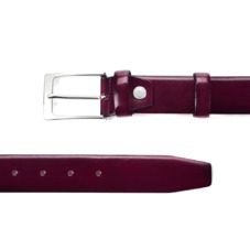 Men’s Formal Leather Belt in Burgundy Shine