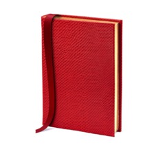 A6 Leather Journal in Red Lizard with Plain Pages