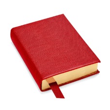 A6 Leather Journal in Red Lizard with Plain Pages