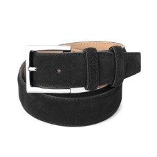 Men's Chelsea Suede Belt in Black Suede