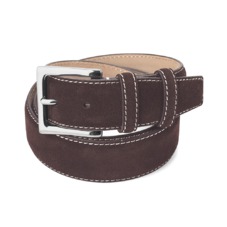 Men's Chelsea Suede Belt in Brown Suede