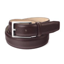 Men's Borough Belt in Brown Saffiano