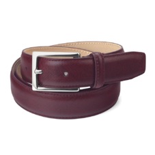 Men's Borough Belt in Bordeaux Saffiano