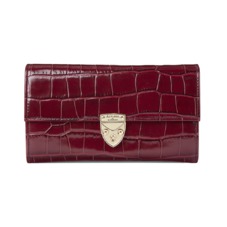 Mayfair Purse in Deep Shine Bordeaux Croc