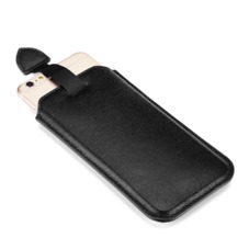 iPhone 6 Plus Leather Sleeve in Black Saffiano