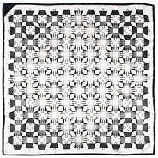 Marylebone Geometric Silk Scarf in Monochrome