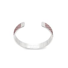 Silver Cleopatra Skinny Cuff Bracelet in Nude Nubuck Python