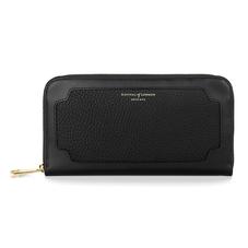 Marylebone Purse in Black Pebble & Smooth Black