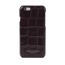 iPhone 6 Leather Cover in Deep Shine Amazon Brown Croc & Black Suede