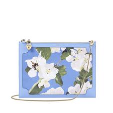 Beautiful Soul Soho Clutch in Smooth Misty Blue & Blossom Print