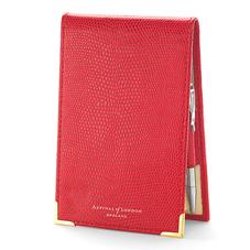 Pocket Memo Pad in Berry Lizard & Cream Suede