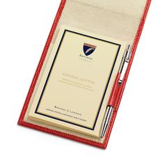 Pocket Memo Pad in Berry Lizard & Cream Suede