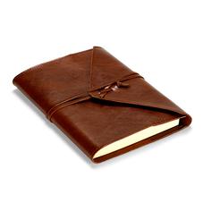 Envelope Wrap A5 Refillable Leather Journal in Brown