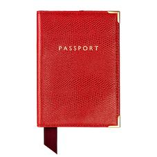 Passport Cover in Berry Lizard & Cream Suede