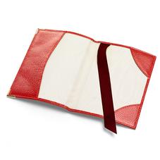 Passport Cover in Berry Lizard & Cream Suede