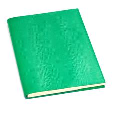 A4 Refillable Leather Journal in Grass Green Lizard