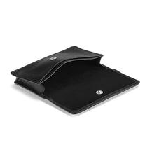 Business & Credit Card Case in Black Saffiano & Black Suede