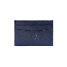 Slim Credit Card Case in Navy Saffiano & Cream Suede