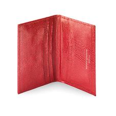 Double Fold Credit Card Case in Berry Lizard