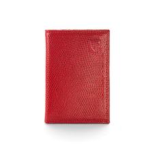 Double Fold Credit Card Case in Berry Lizard