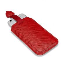 iPhone 6 / 7 Leather Sleeve in Berry Lizard & Cream Suede
